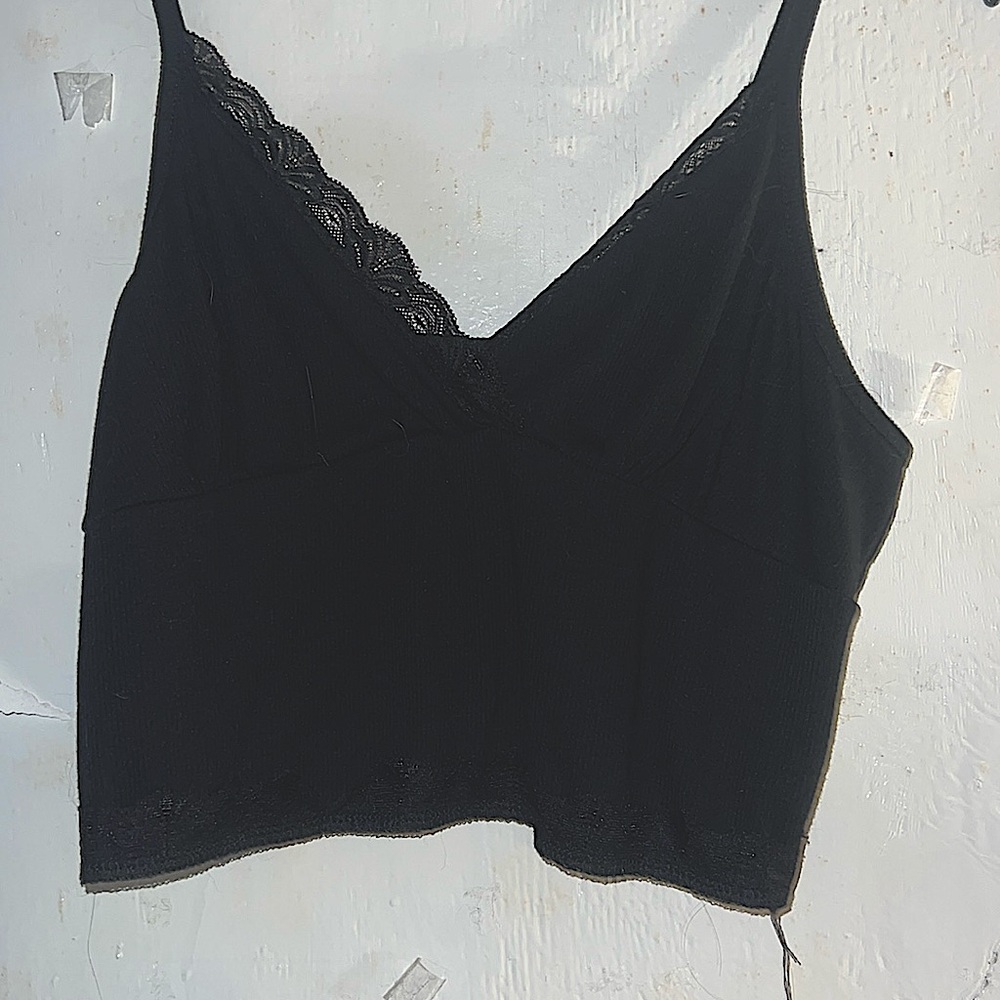 Size XL Black Lace Crop Top